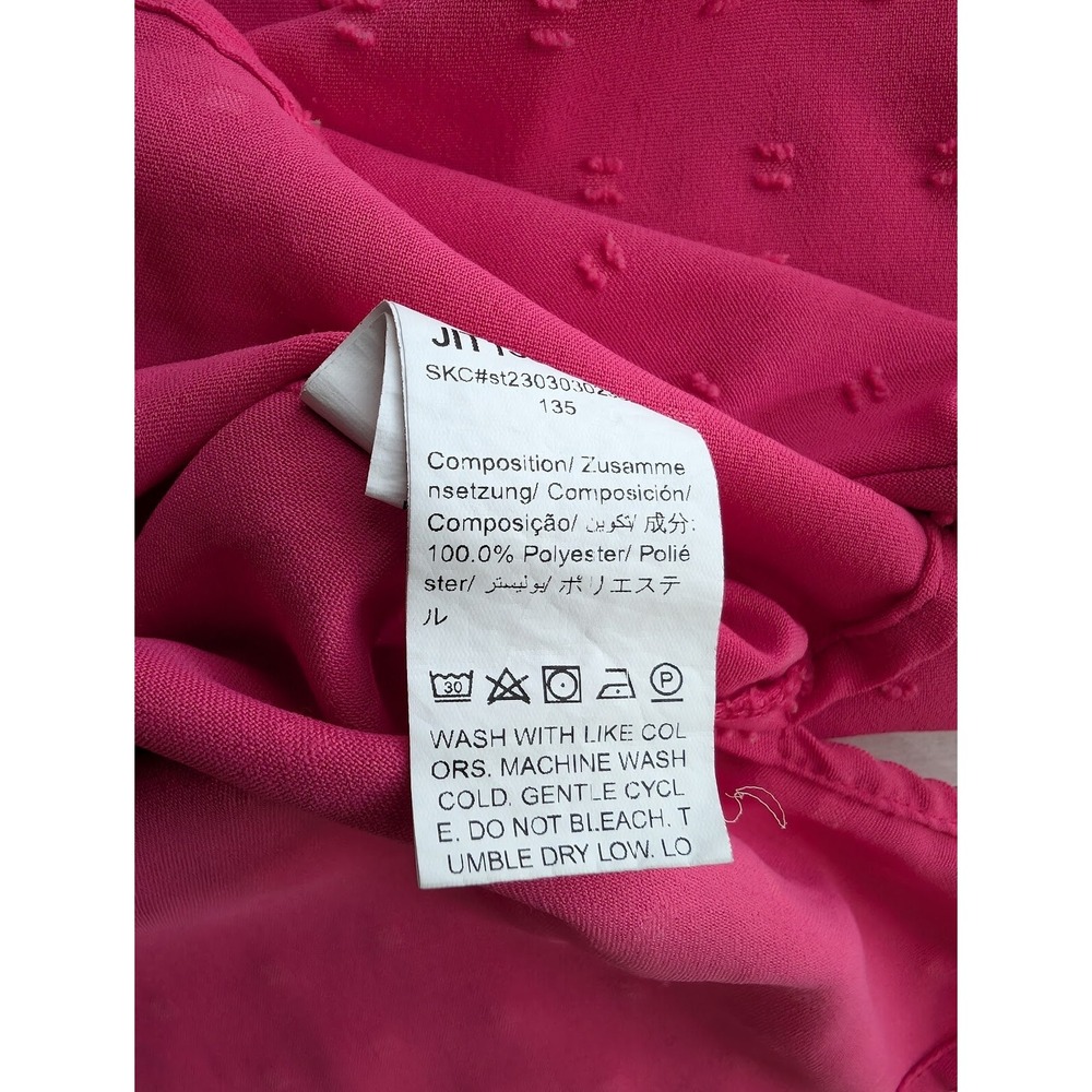 Emery Rose Size 3XL Womens Pink Textured V Neck Short Sleeve Casual Blouse‎ Top - Picture 7 of 8
